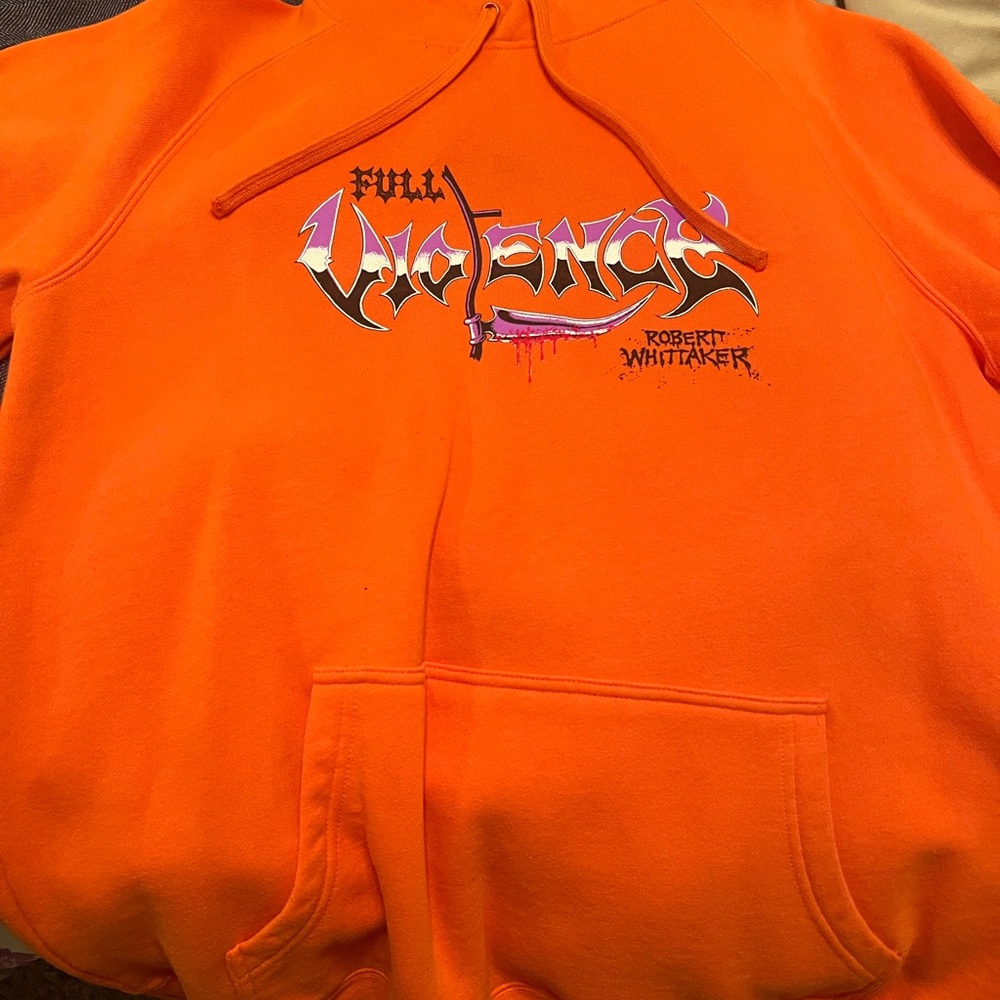 Full Violence Robert Whitaker Orange Graphic Hoodie